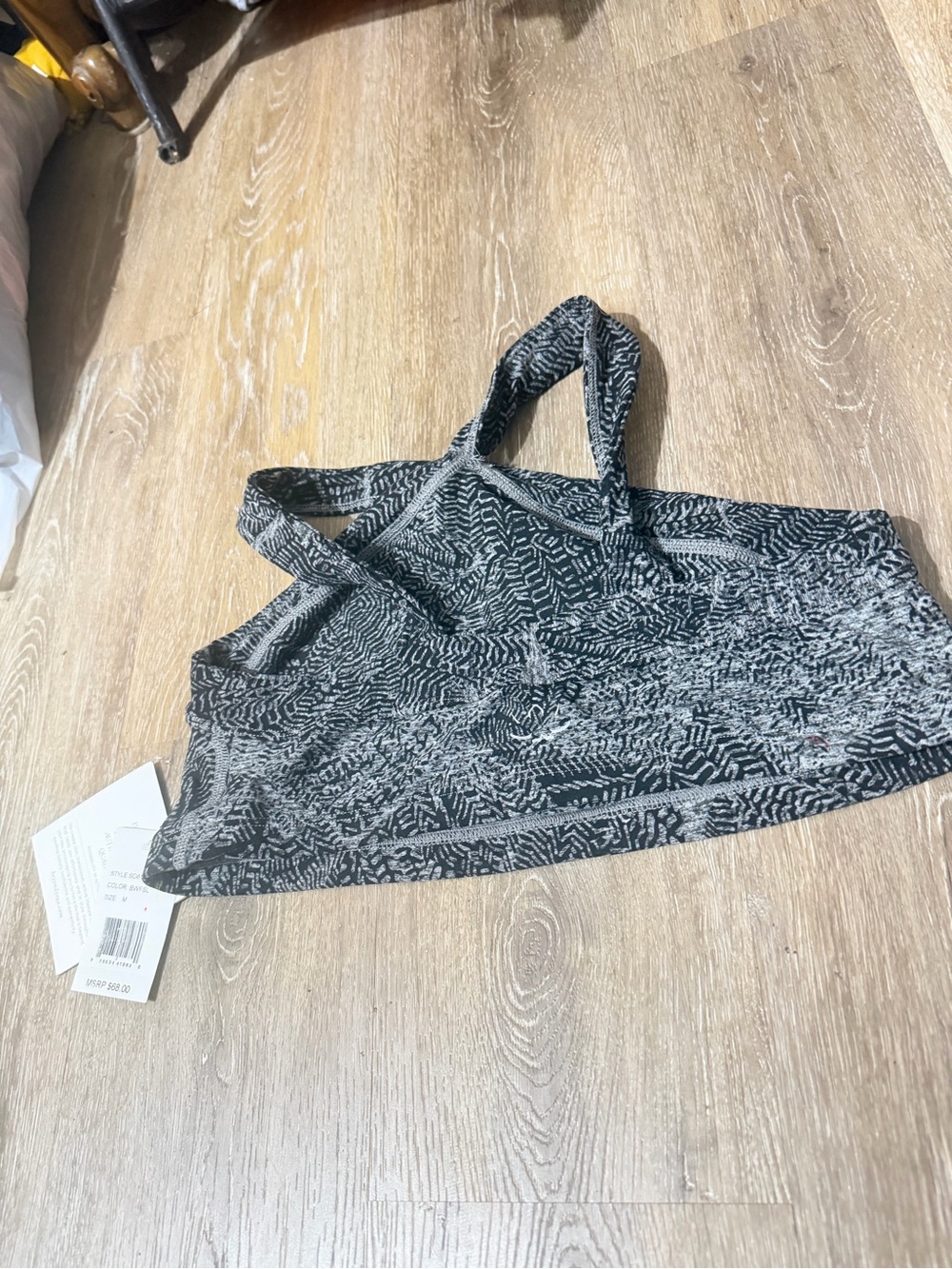 Women’s Black & Gray Patterned sports bra or crop tank